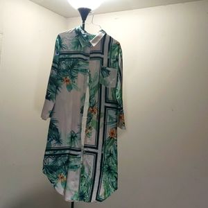 Ashley Stewart Print satin Shirt/Dress